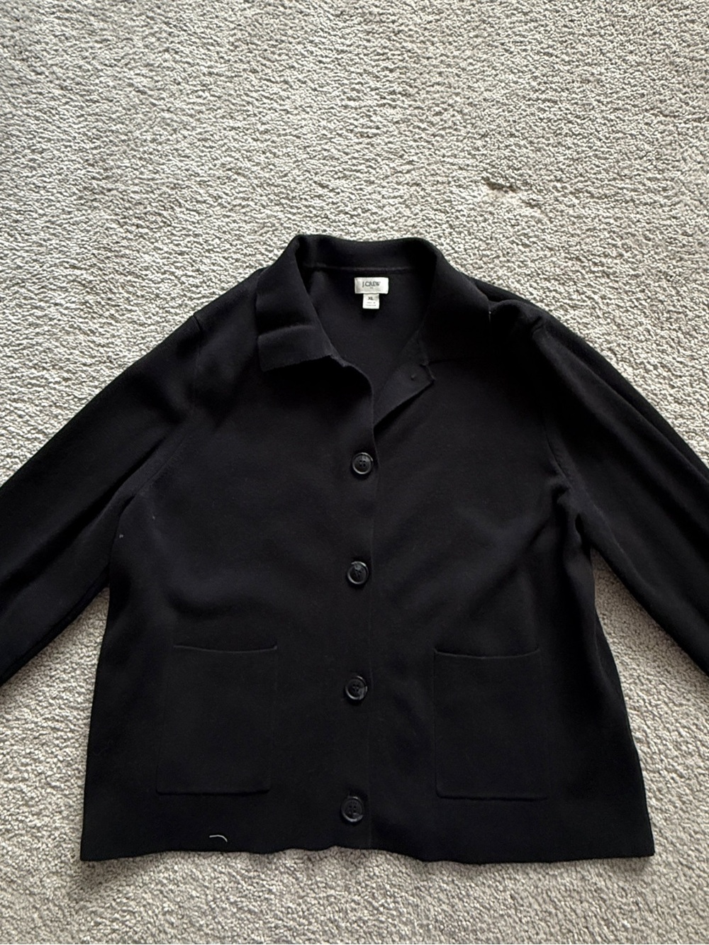 J. Crew Black Button-Front Sweater
